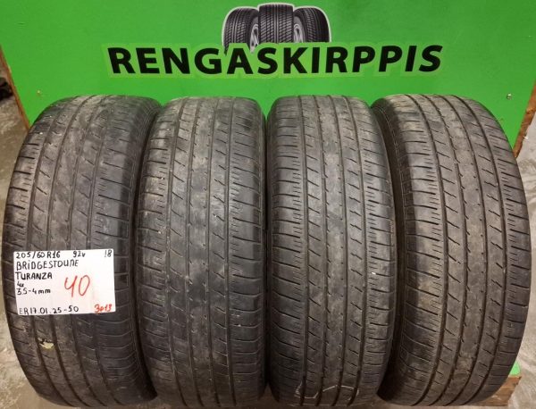 205/60R16 Bridgestone Turanza 92V kesä 3,5-4mm / 3P13