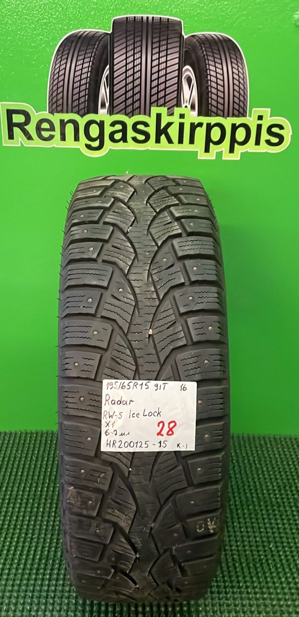 195/65R15 Radar RW5 Ice Lock 91T nasta 6-7mm / K1