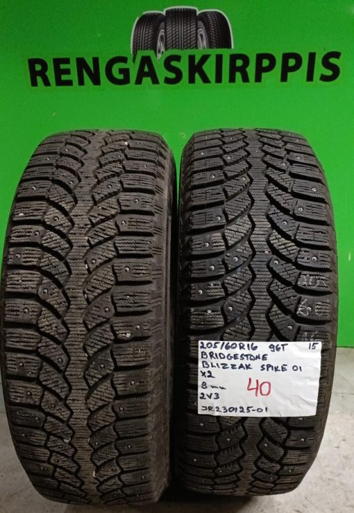 205/60R16 Bridgestone Blizzak Spike 01 96T nasta 8mm / 2V3