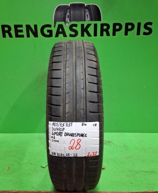 165/65R15 Dunlop Sport Bluresponse 81H kesä 5mm / 2V32