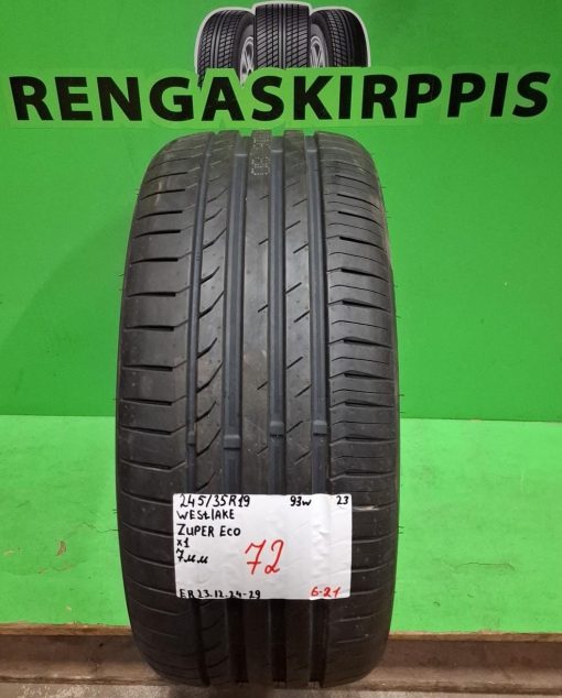 245/35R19 Westlake Zuper Eco 93W kesä 7mm / 6-21