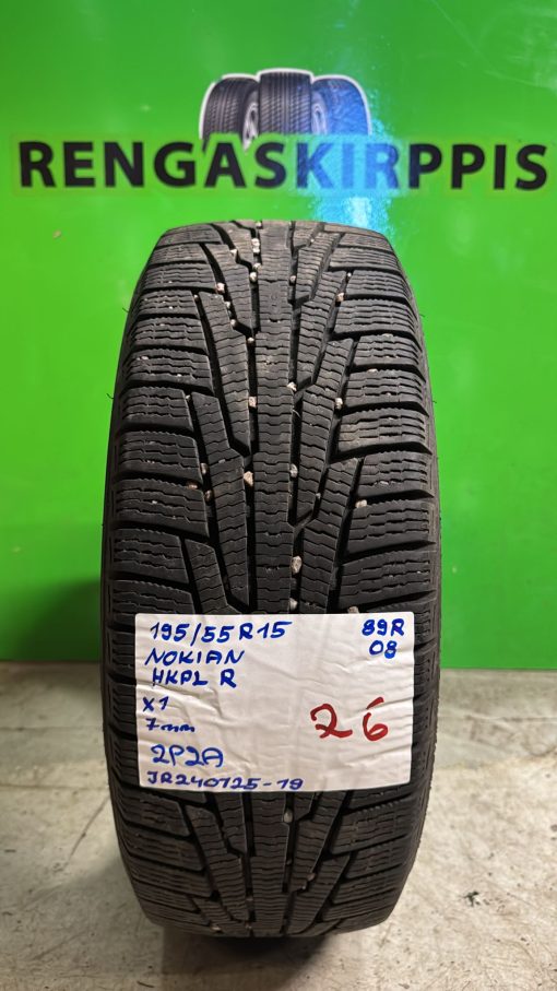 195/55R15 Nokian HKPL R 89R kitka 7mm / 2P2A