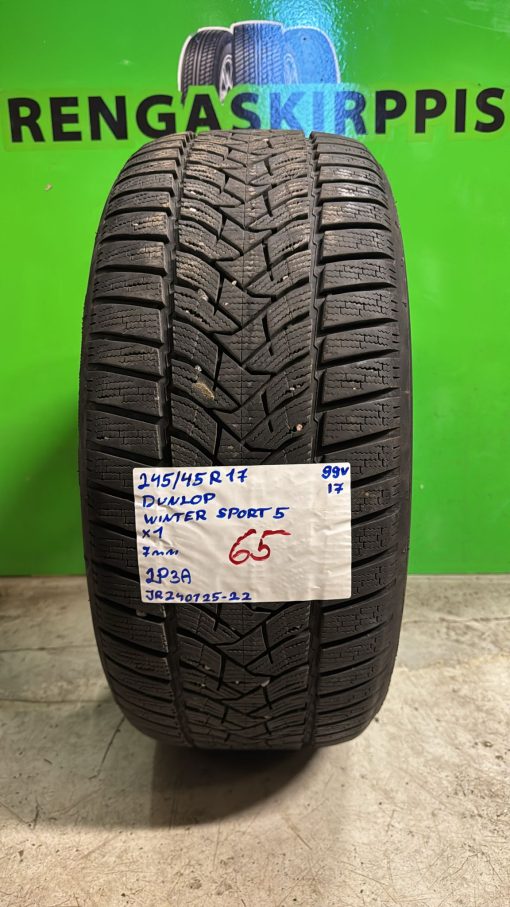 245/45R17 Dunlop Winter Sport 5 99V kitka 7mm / 2P3A