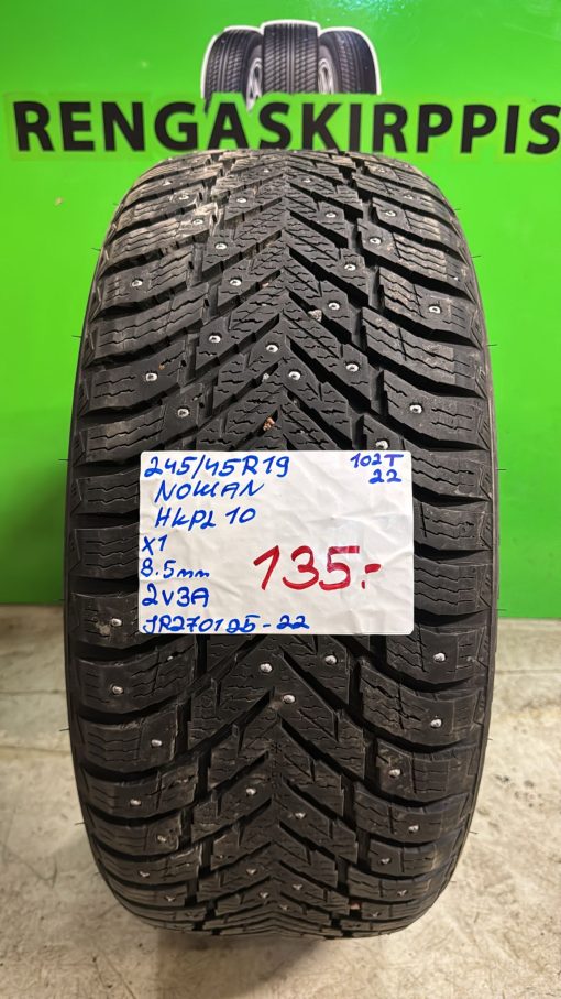 245/45R19 Nokian HKPL 10 102T nasta 8,5mm / 2V3A