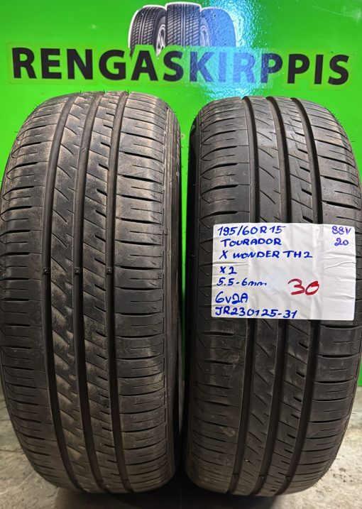 195/60R15 Tourador X Wonder TH2 88V kesä 5,5-6mm / 6V2A