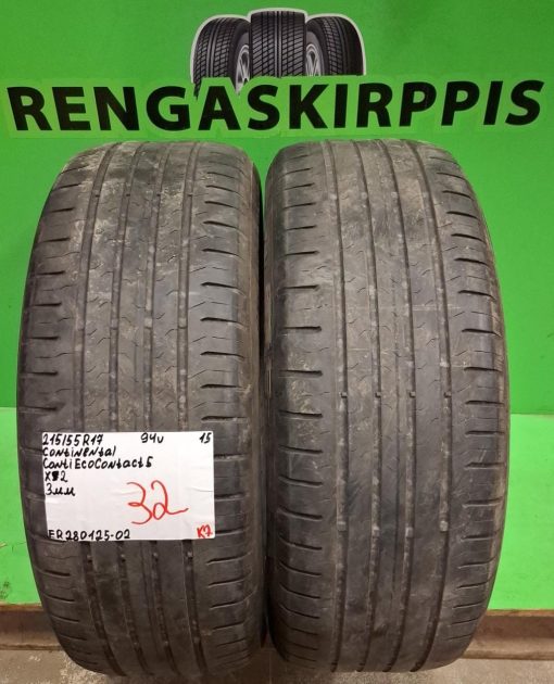 215/55R17 Continental ContiEcoContact 5 94V kesä 3mm / K7