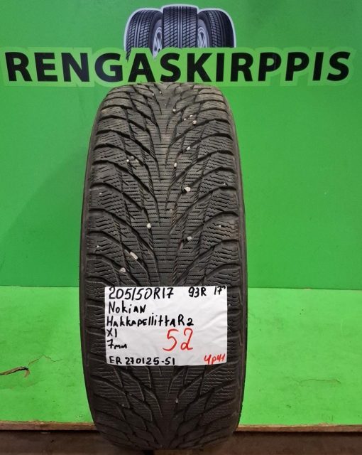 205/50R17 Nokian HKPL R2 93R kitka 7mm / 4P41