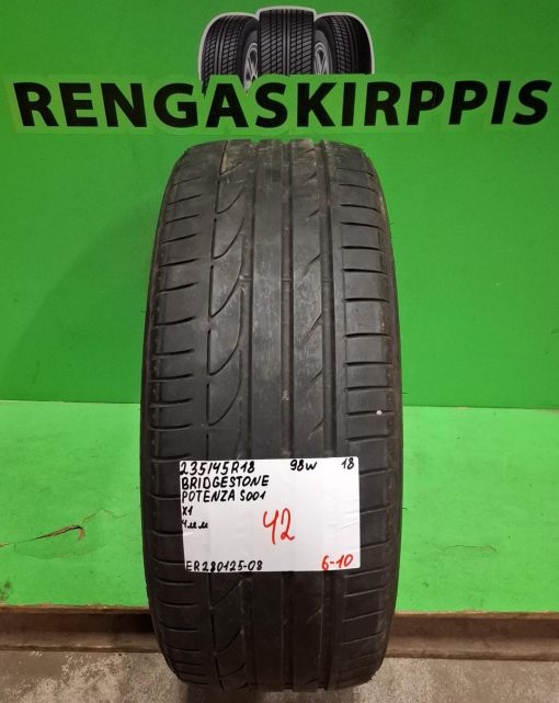 235/45R18 Bridgestone Potenza S001 98W kesä 4mm / 6-10