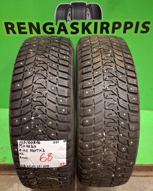 225/60R16 Michelin X-Ice North 3 102T nasta 8mm / K7