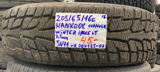 205/65R16C Hankook Winter IPike LT 107/105R nasta 7,5mm / 5V11