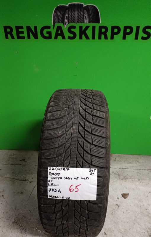 225/45R17 Kumho WinterCraft Ice Wi51 kitka 6,5mm / 7V2A