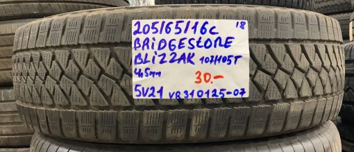 205/65R16C Bridgestone Blizzak 107/105T kitka 4,5mm / 5V21