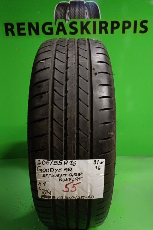 205/55R16 GoodYear EfficientGrip Runflat 91W kesä 6mm / 10P1