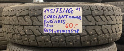 195/75R16C Cordiant Business 107/105Q nasta 7,5mm / 5V31