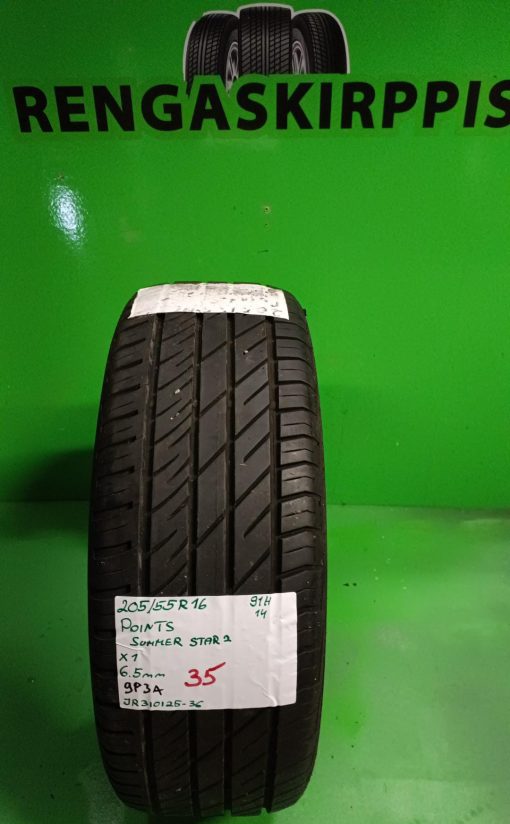 205/55R16 PointS SummerStar 2 91H kesä 6,5mm / 9P3A