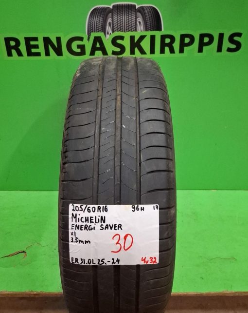 205/60R16 Michelin Energy Saver 96H kesä 3,5mm / 4V32