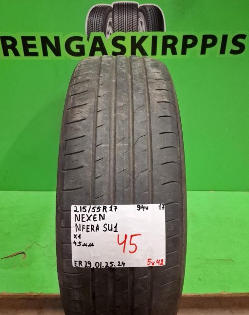 215/55R17 Nexen NFera SU1 94V kesä 4,5mm / 5V42