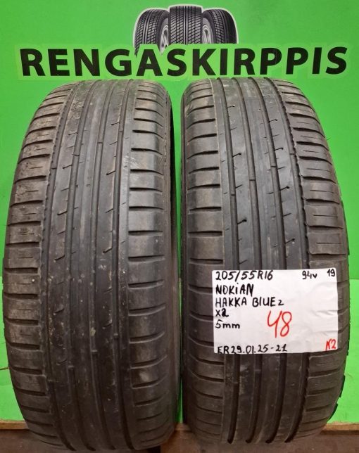 205/55R16 Nokian Hakka Blue 2 94V kesä 5mm / K2