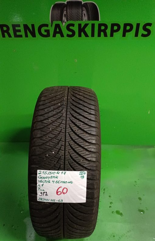 215/50R17 GoodYear Vector 4 Seasons 95V kitka 7mm / 9P2