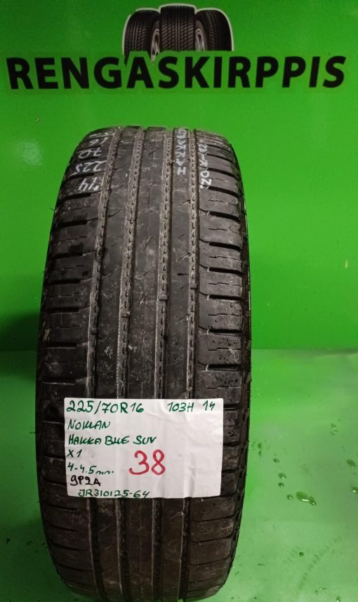 225/70R16 Nokian Hakka Blue Suv 103H kesä 4-4,5mm / 9P2A