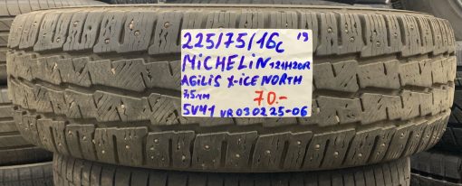 225/75R16C Michelin Agilis X-Ice North 121/120R nasta 7,5mm / 5V41