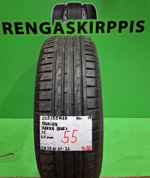 205/55R16 Nokian Hakka Blue 2 94V kesä 6,5mm / 4V32