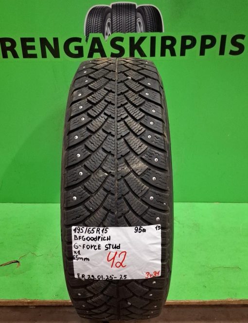 195/65R15 BF Goodrich G-Force Stud 95Q nasta 6,5mm / 3V31