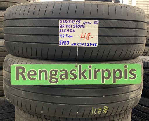 235/55R19 bridgestone Alenza 101V kesä 4,5-5mm / 5P83