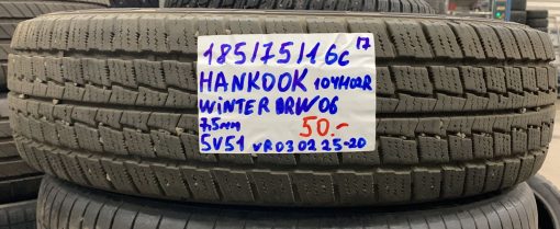 185/75R16C Hankook Winter DRW06 104/102R kitka 7,5mm / 5V51