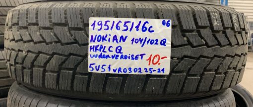 195/65R16C Nokian HKPL CQ 104/102Q kitka uudenveroiset / 5V51