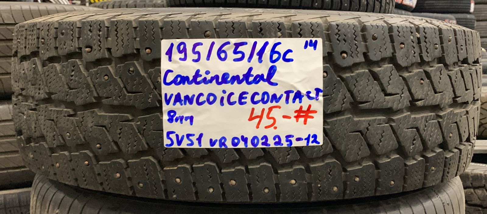 195/65R16C Continental VancoIceContact nasta 8mm # / 5P12-2