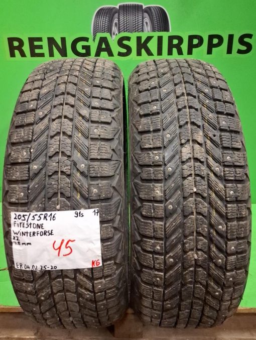 205/55R16 Firestone WinterForse 91S nasta 7-8mm / K6