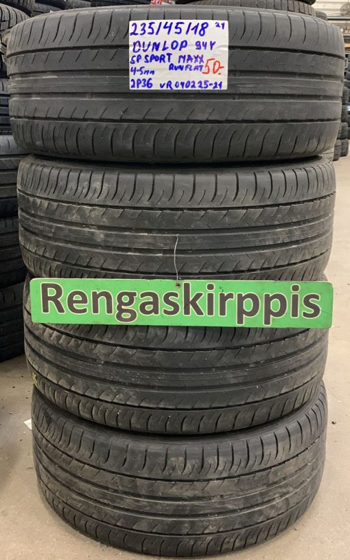 235/45R18 Dunlop SP Sport Maxx Runflat 94Y kesä 4-5mm / 2P36