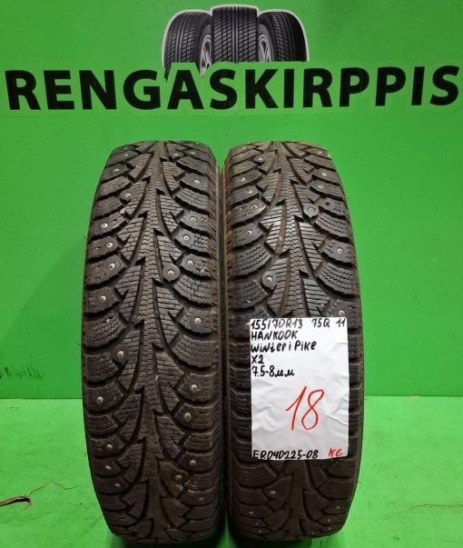 155/70R13 Hankook Winter IPike 75Q nasta 7,5-8mm / K6