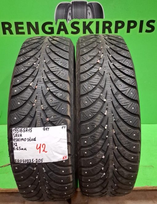 195/65R15 Sava Eskimo Stud 91T nasta 6-6,5mm / K4