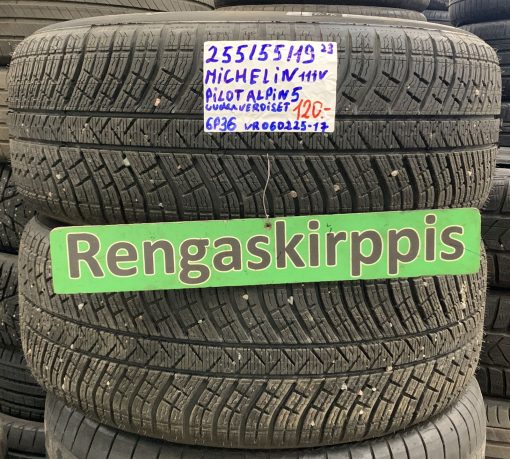 255/55R19 Michelin Pilot Alpin 5 111V kitka uudenveroiset / 6P36