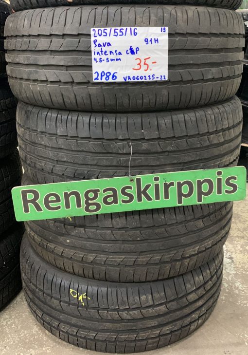 205/55R16 Sava Intensa CP 91H kesä 4,5-5mm / 2P86