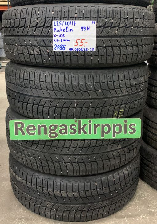 225/60R17 Michelin X-Ice 99H kitka 4,5-5mm / 2P86