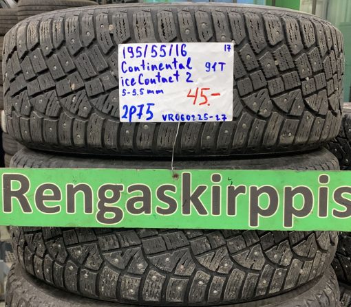 195/55R16 Continental IceContact 2 91T nasta 5-5,5mm / 2P75