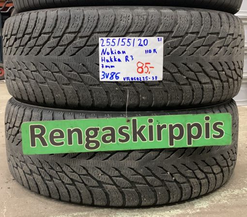 255/55R20 Nokian Hakka R3 110R kitka 7mm / 3V86