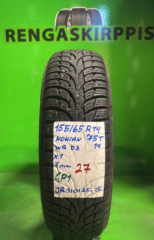 155/65R14 Nokian 75T kitka 7mm / 6P1