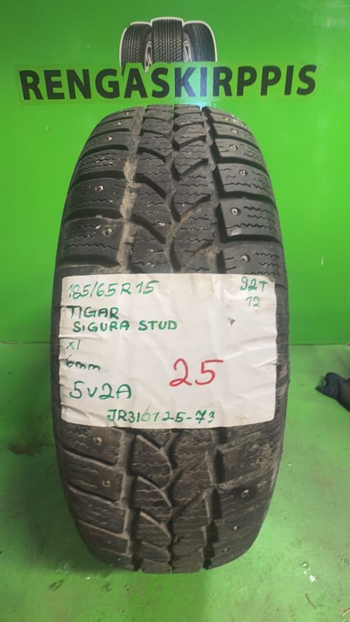 185/65R15 Tigar Sigura Stud 92T nasta 6mm / 5V2A