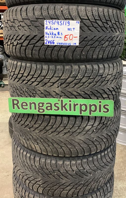 245/45R19 Nokian Hakka R3 102T 5,5-6,5mm / 2P66