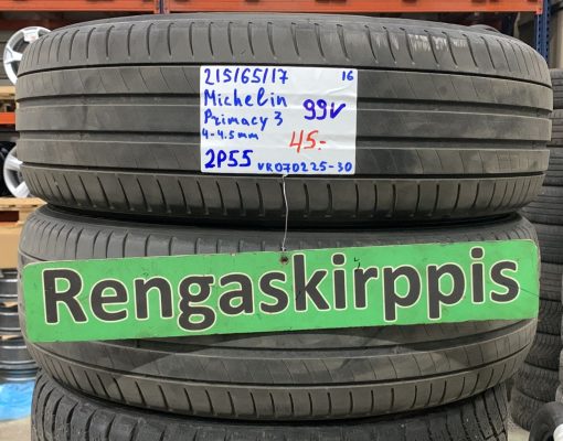 215/65R17 Michelin Primacy 3 kesä 4-4,5mm / 2P55