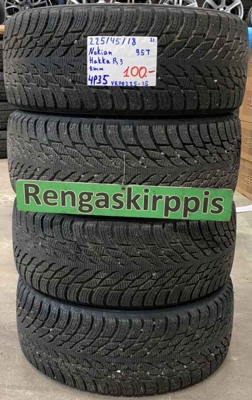 225/45R18 Nokian Hakka R3 95T kitka 8mm / 4P35