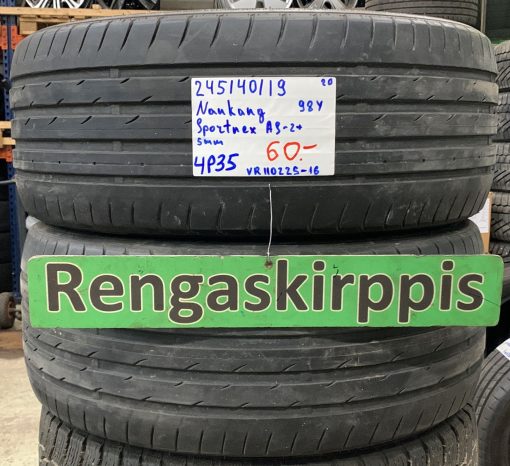 245/40R19 Nankang Sportnex AS 2+ 98Y kesä 5mm / 4P35