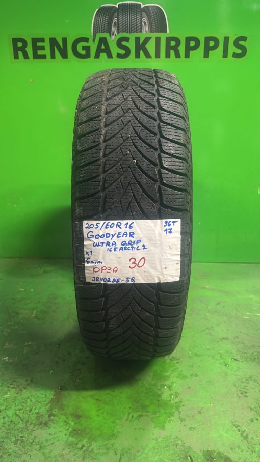 205/60R16 GoodYear UltraGrip Ice Arctic 2 96T kitka 6mm / 10P3A