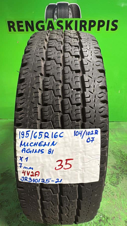 195/65R16C Michelin Agilis 81 104/102R kesä 7mm / 4V2A