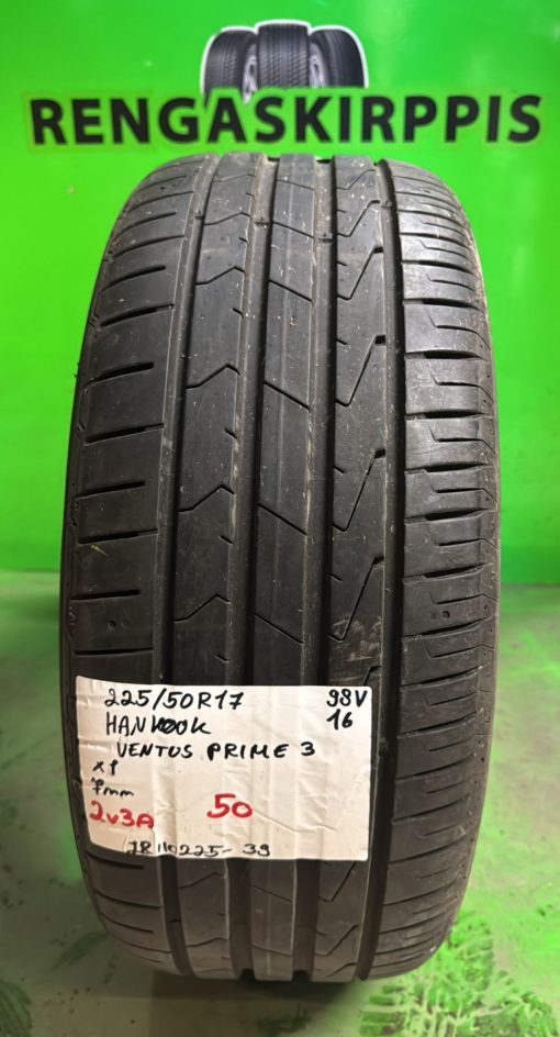 225/50R17 Hankook Ventus Prime 3 98V kesä 7mm / 2V3A