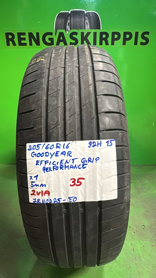 205/60R16 GoodYear EfficientGrip Performance 92H kesä 5mm / 2V1A